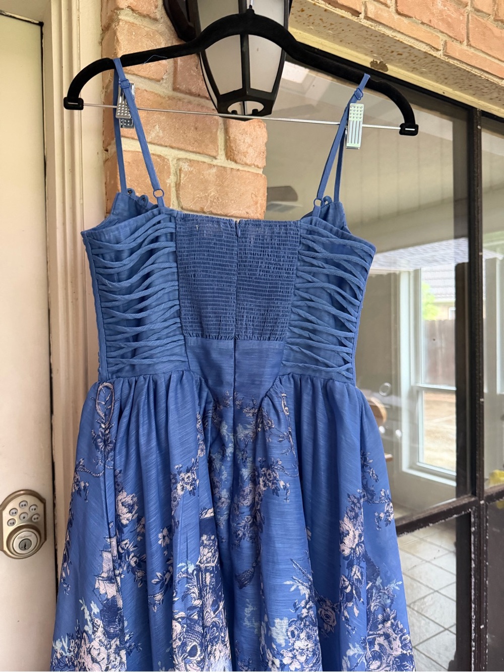 Zimmermann Blue Printed Midi Dress with Spaghetti Straps - Picture 3 of 4